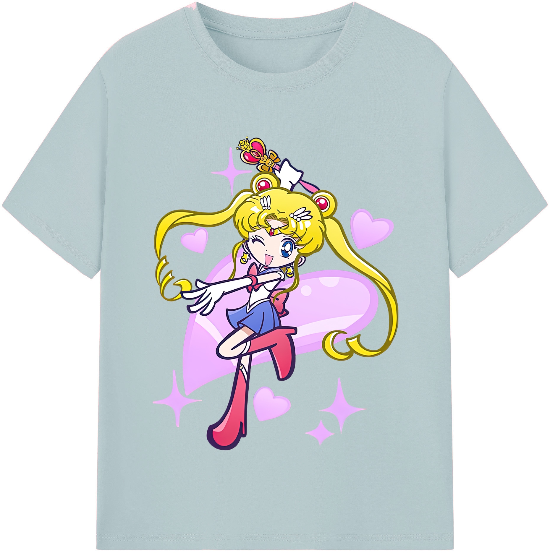 （画像用） 美少女戦士セーラームーン 月野 うさぎ つきの うさぎ Sailor Moon Tsukino Usagi 綿100％半袖Tシャツ（フロントプリント）